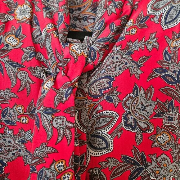 Paisley bow tie Blouse Alfred Dunner Size 14 - Picture 2 of 8